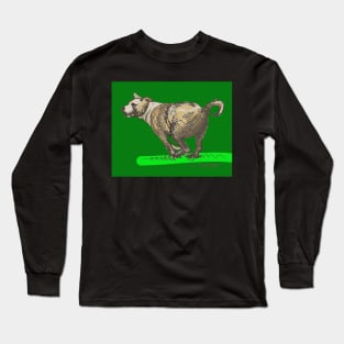 Bryan's Dog on Dark Green Background Long Sleeve T-Shirt